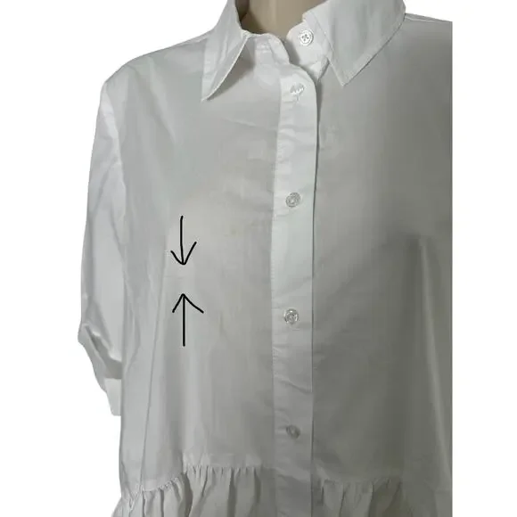 NWT Madewell Button-Front Mini Poplin Shirtdress in White Size S - Picture 14 of 15